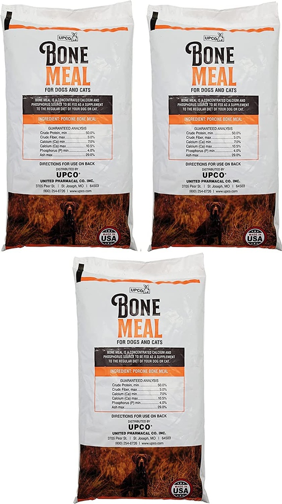 Bone Meal Powder for Dogs and Cats 3 Pack Total 3 Funds from Upco Made in USA
