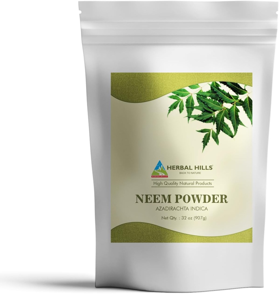 HERBAL HILLS Neem Proszek Azadirachta Indica 124; 32 Oz 124; Czysty Neem Leaf / Liście