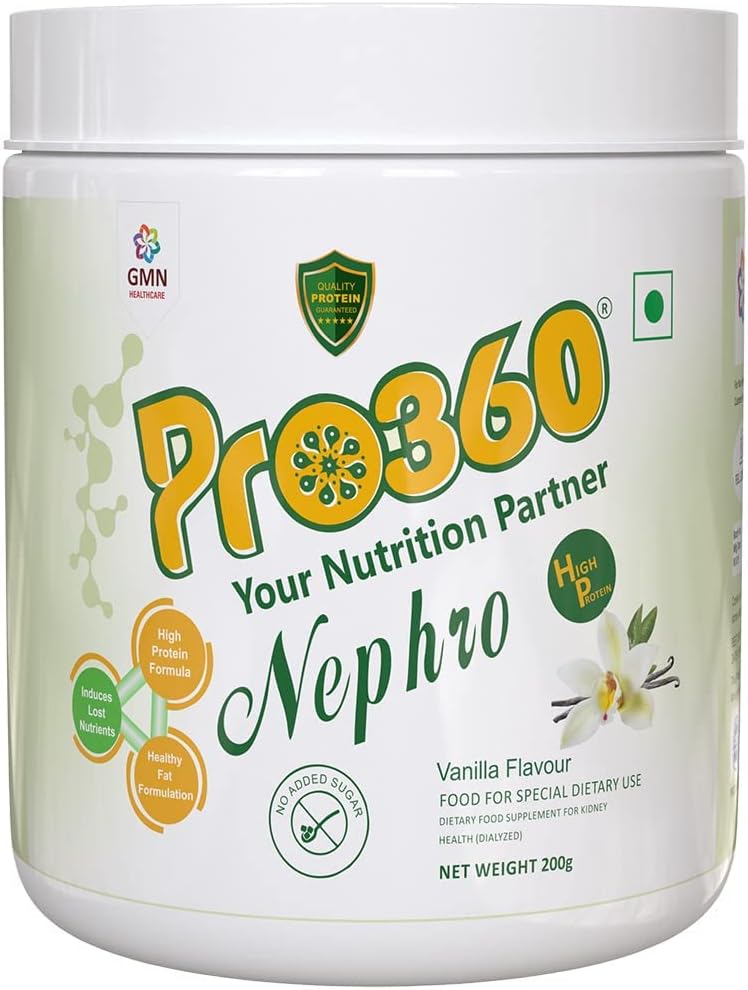 Nepeta Nephro Białko Dializa Opieka odżywcza Suplement odżywczy Proszek L- Karnityna dla zdrowia nerek - Bez dodatku cukru, Vanilla Flavour 200g
