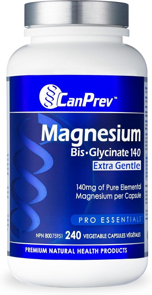 CanPoprzedni Magnez Bis- Glycinate 140 Extra Gentle Vegi kapsułki, 240 Count