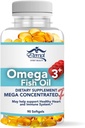 Eternal Spirit Beauty Omega-3 Fish Oil - Wysokiej mocy EPA & DHA Suplement do serca, mózgu i wsparcia immunologicznego - Mega skoncentrowana Formuła - 60 Softgels