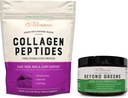 Kolagen Peptides & Beyond Greens 124; Włosy, Skóra, Nail, i Joint Support + Immune Boost, Detox, & Energia