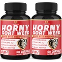 BMVINVOL (2 opakowania) Horny Goat Weed Capsules with Maca, Tribulus, Ginseng. Ashwagandha, Tongkat Ali - 8- in-1 dla poziomów energii wsparcia