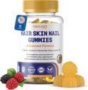 Premia Włosy Skóra i paznokcie Gummies - 5000 Mcg Biotin Wegan Witaminy dla mężczyzn i kobiet - Promuje zdrowy wzrost włosów, silne paznokcie, Promieniowa skóra - 10X Dodatkowa siła - Blueberry Flavour