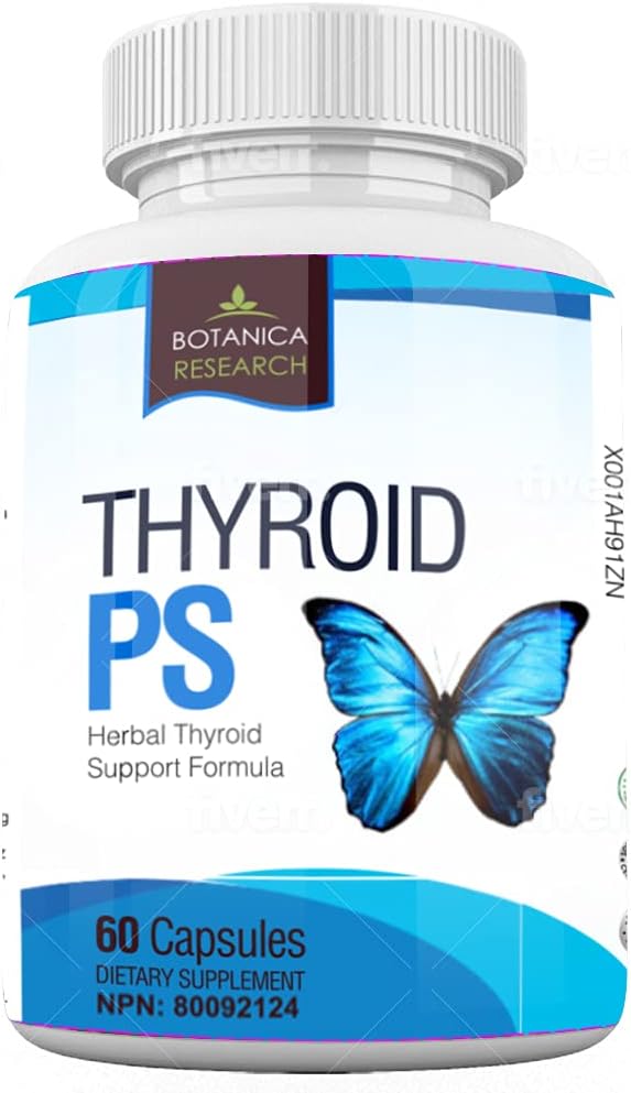 Suplement Thyroid Support Complex: All Natural Glandular System: Lepsza koncentracja, Koncentracja, PS Hormon Balance Energy Boost - 60 Kapsułki witaminy wegetariańskiej