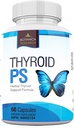Suplement Thyroid Support Complex: All Natural Glandular System: Lepsza koncentracja, Koncentracja, PS Hormon Balance Energy Boost - 60 Kapsułki witaminy wegetariańskiej