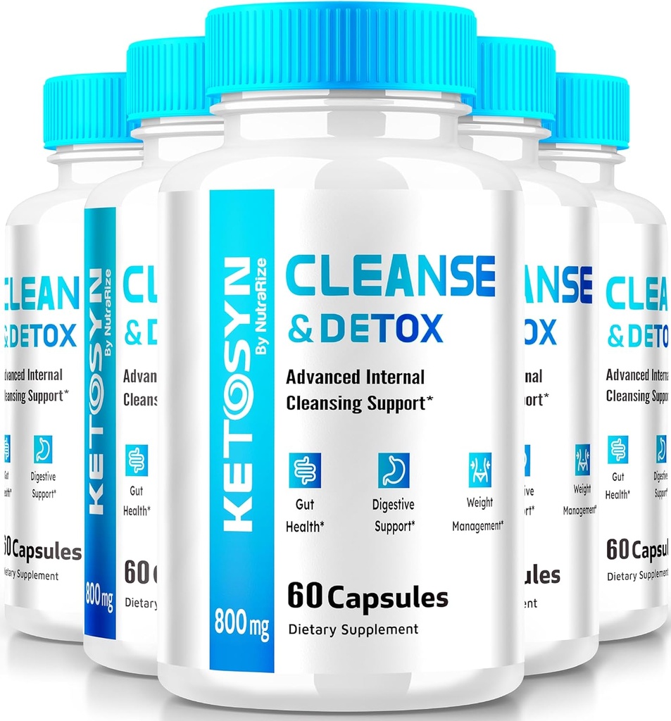 (5 Pack) Ketosyn Cleanse & Detox kapsułki, Ketosyn Pigułki do zaawansowanej utraty wagi, Maksymalna siła Keto Miesza Suplement wsparcia, Keto Syn Wewnętrzne Pastylki czyszczące (300 Kapsułki)