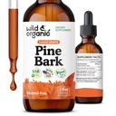 Wild & Organic Pine Bark Extract Tincture - Antyoksydant Support - Pinus Pinaster Supplements - French Maritime Bark Liquid Drops - 2- Month Supply - Vegan, Alkohol & Cukier - 2 fl oz