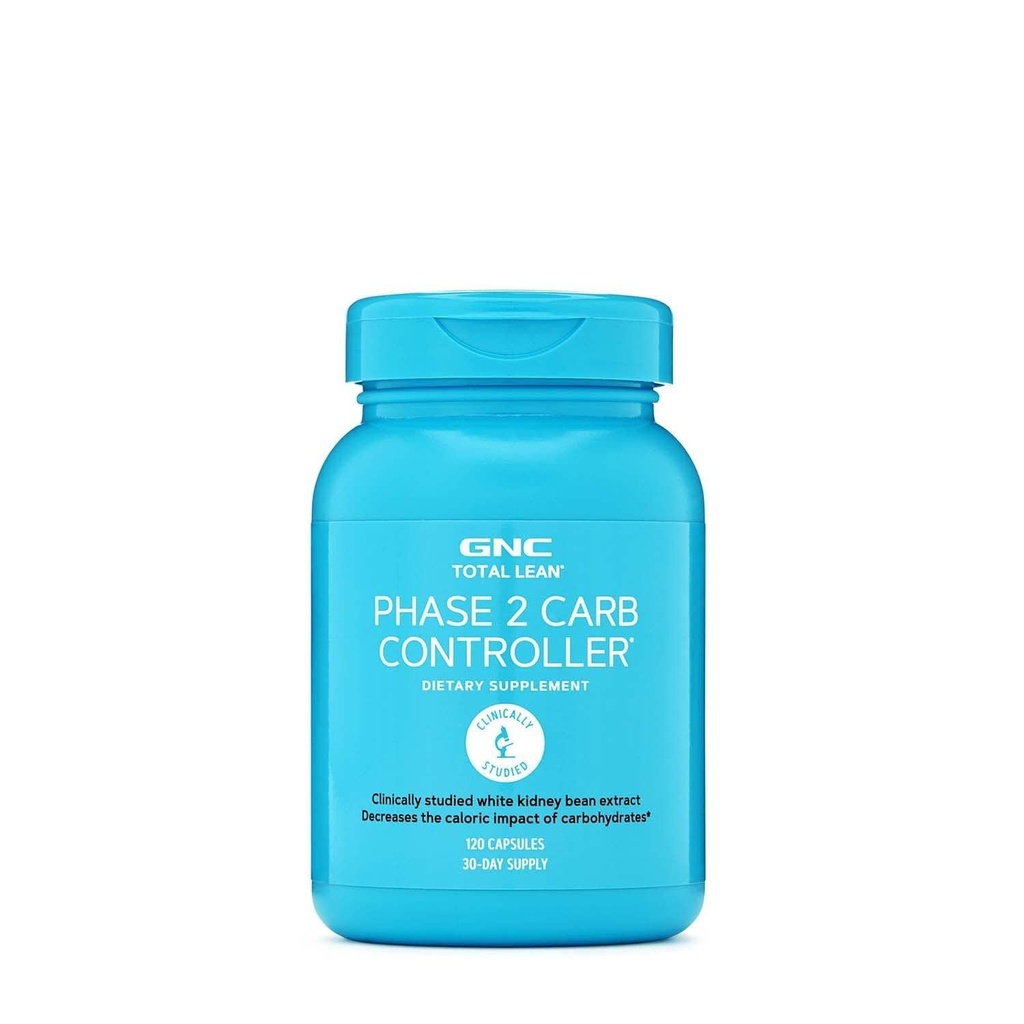GNC Total Lean Faza 2 Kontroler węglowodanów, zmniejsza wpływ Calorie z węglowodanów, 120 kapsułki