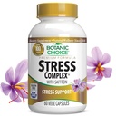 Botaniczny wybór Stress Complex Kapsułki - Mood & Memory Support z Saffron, Ashwagandha, Rhodiola - Gluten- Free, 60 Kapsułki
