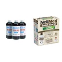 Alkalol Nasal Wash 3 Pack, NeilMed Sinus Rinse Kit z Xylitol - Natural Relief from nosal congestion, rozpuszcza Mucus, Antybakteryjne