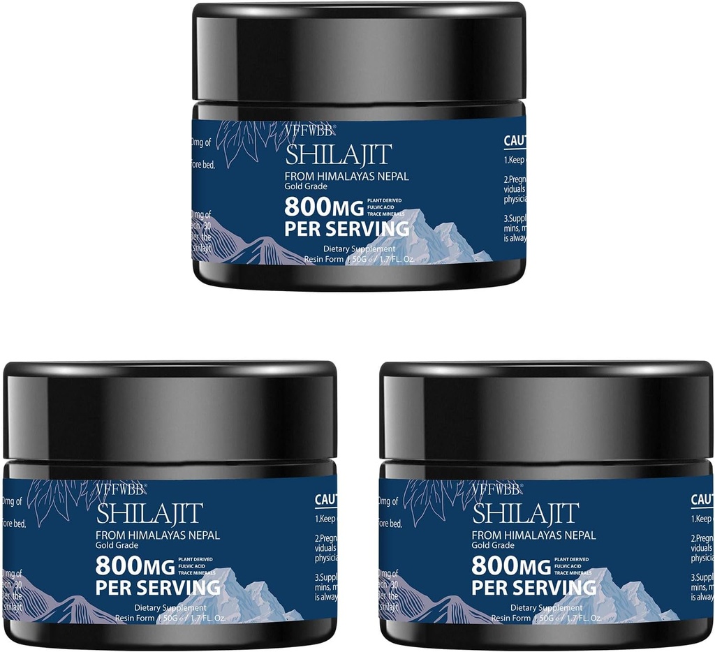 800mg Shilajit Pure Himalayan Organic Shilajit Resin- Gold Stopień Shilajit dla mężczyzn i kobiet z 85 + Ślad Minerałów & Fulvic Acid- 100% Natural Shilajit Suplement dla energii i wsparcia immunologicznego -50 Grams
