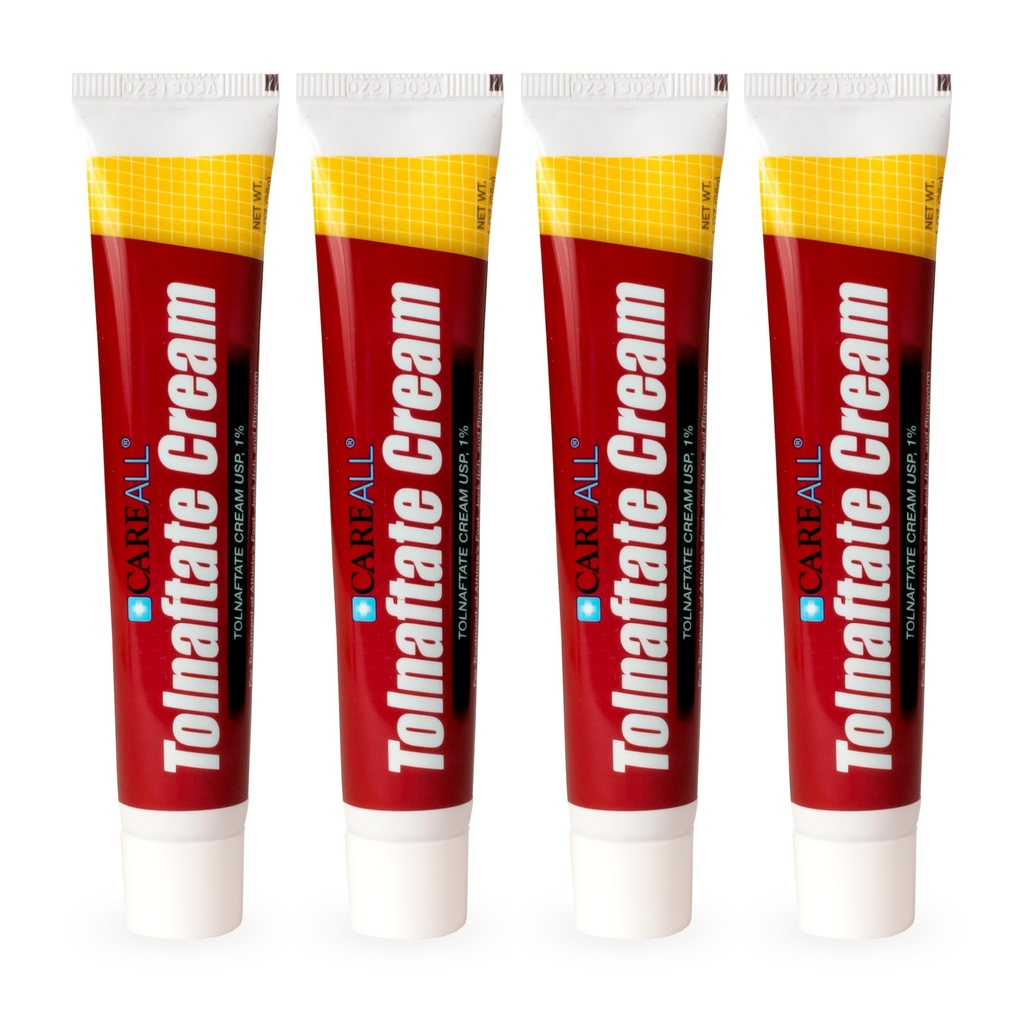 CareAll Tolnaftate Cream USP 1%, 1.0 oz. Tube (4 Pack), skuteczne leczenie przeciwgrzybicze i Itch Relief dla stopy Athlete, Jock Itch, Ringworm, Porównaj do wiodącej marki