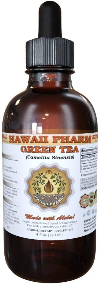 HawaiPharm Green Tea Liquid Extract, Green Tea (Camelia Sinensis) Liść proszek suplement nalewka 2 oz