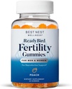 Najlepsze Gummie Wellness Fertility - Prenatal Multivitamin for Conception Support - Suplement odżywczy z Methylled Vitamin - Vibrant Health Support with Coenzym Q10 - Peach, 60 Gummies