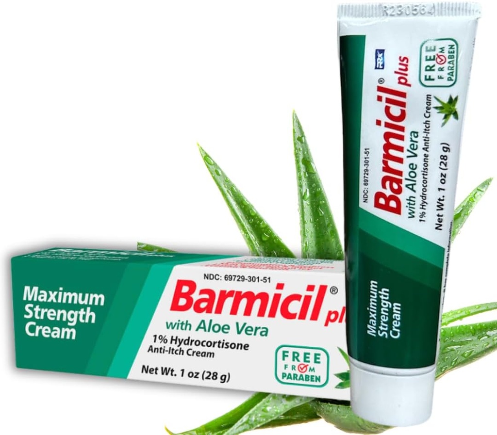 Plus alergie skóry krem Aloe Vera z 1% Hydrokortyzon Maksymalna wytrzymałość Anti- Itch Zawiera 1 Oz Tube (28 Grams) łagodzi alergie skóry