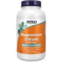 Teraz suplementy, Magnezu Citrate 200 mg, Funkcja enzymu *, Wsparcie układu nerwowego *, 250 Liczba (Opakowanie po 1)