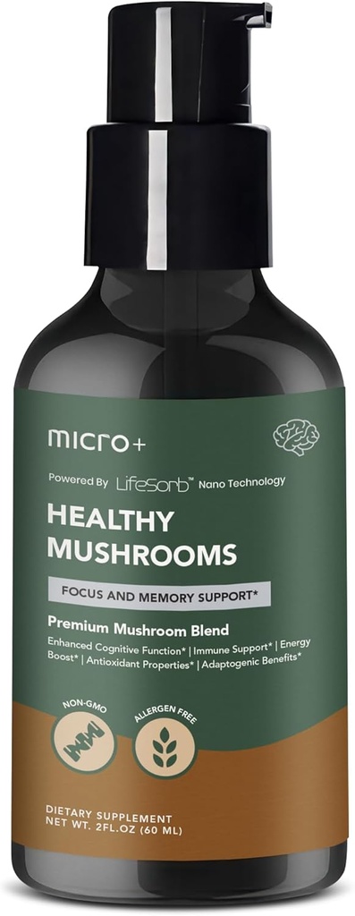 Grzyb + przez Micro + Nootropowy Suplement Mózgu z LifeSorb - for Focus, Pamięć, Kognitive Boost