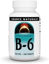 Źródło Naturals Witamina B- 6, 100 mg System immunologiczny Wsparcie - 250 tabletek