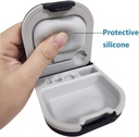 Przypadek pomocy słuchowej z akumulatorem Storage Slot Hard Small 0.59 "* 2.44" * 1.57 ", Silicone Cushion, for ITE, BTE Hear Aid (Black)