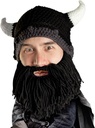 Beard Head Viking Looter - Oryginalny ręczny kask Knit i zdejmowany czarny beard