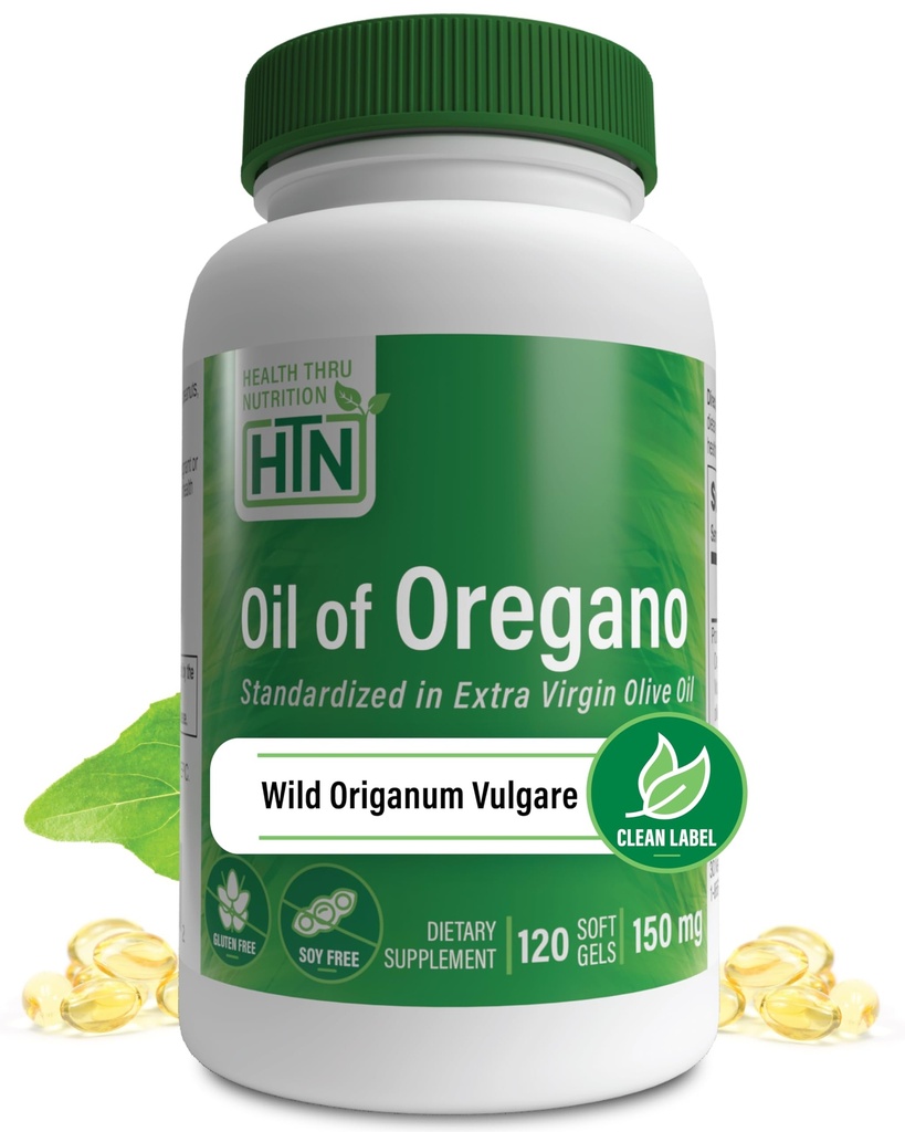 Oil of Oregano 120 Mini- Softgels individual 124; Wild Harbedered 124; European 40: 1 Origanum Vulgare Equivalent to 600mg Oregano in Extra Virgin Olive Oil individence 124; Non-GMO Gluten Free indivision 124; by Health Thru Nutrition (Pack of 120)
