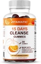 Vitamatic 15 Day Cleanse Gummies, Senna, Cascara, Psyllium, Nasiona lnu, Aloe Vera, Licorice, MCT, Probiotyczne