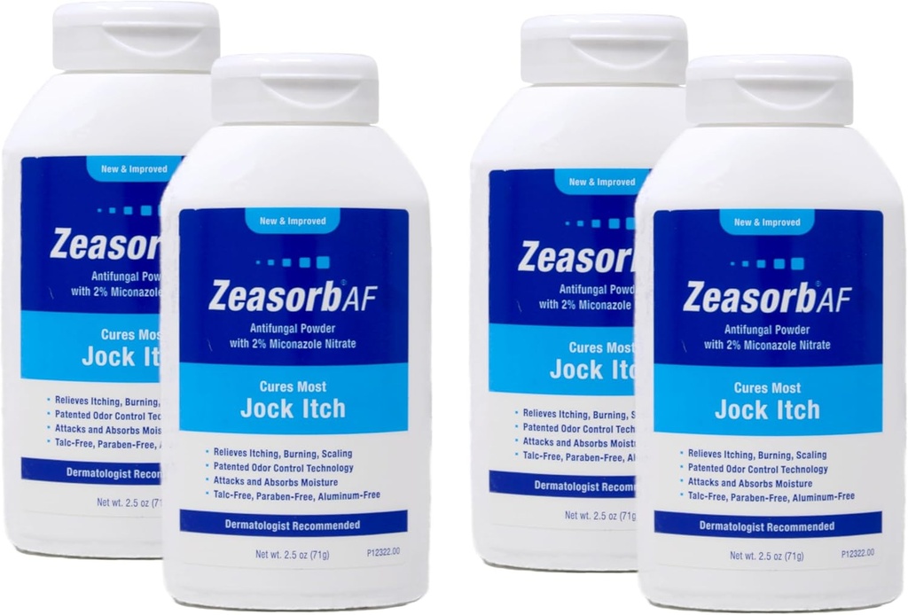 Proszek Zeasorb, Jock Itch, 2,5 unce (4 opakowania)