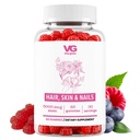 VITA GLOBE Włosy, Skóra i paznokcie + Gumiaki kolagenowe - 20 mg z witaminami A, C, D, E, B6 i Biotin 124; Uroda i suplement Wellness dla zdrowego wzrostu włosów, Promieniująca Skóra i silne paznokcie - 60 Count (Opakowanie 1)