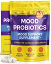 InnovixLabs Mood Probiotic for Women & Men, Clinically Studied Digestive & Mood Supplement Supplement, Lactobacillus helveticus Rosell- 52ND & Bifidobacterium longum Rosell- 175, 60 kapsułki