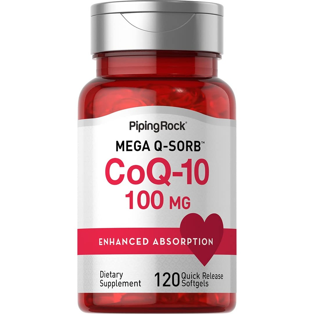 Piping Rock CoQ10 100mg Xiv 124; 120 Softgels Xiv 124; z Black Pepper Extract Xiv 124; Nie-GMO, Gluten Free Supplement