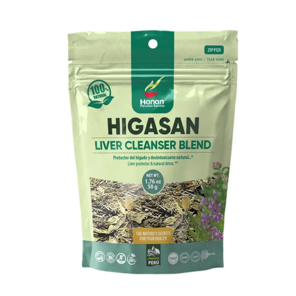 Hanan Peruwiańskie Tajemnice Higasan Herbal 124; 100% Natural Liver Cleanser 124; 1,76oz / 50g Equipment 124; Natural Aids in Cleansing the Liver and Keating Healthy Cholesterol Levels - 6 Pack