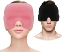 Migrena Ból głowy Relief Cap, Żel Chłodzenie Eye Mask, Migrena Relief Cap Hot & Cold Therapy Kac Kawa Kask Maska Migrena Bez kości Kapelusz na zatokę, Poduszka Oczy, Napięcie, Relief stresowy - różowy