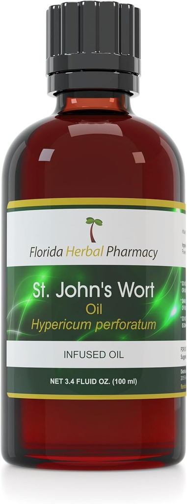 Florida Herbal Pharmacy, St. John 's Wort (Hypericum perforatum) Infused Oil 3.4 oz (100 ml).
