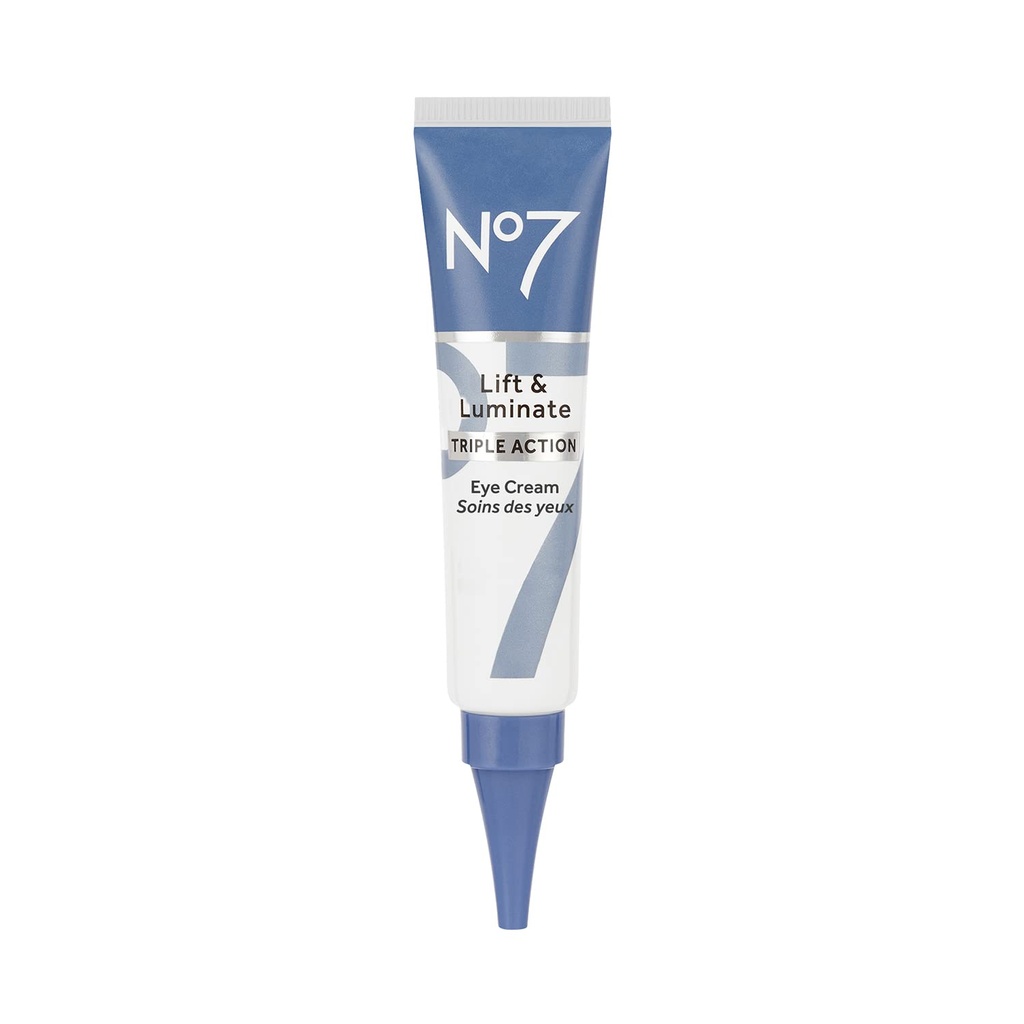 No7 Lift & Luminate Triple Action Under Eye Cream - Dark Circles Under Eye Treatment with Witamina C & Collagen Peptide Technology - Pomaga zmniejszyć nadmiar, torby i wygląd zmarszczek (0.5 Oz)