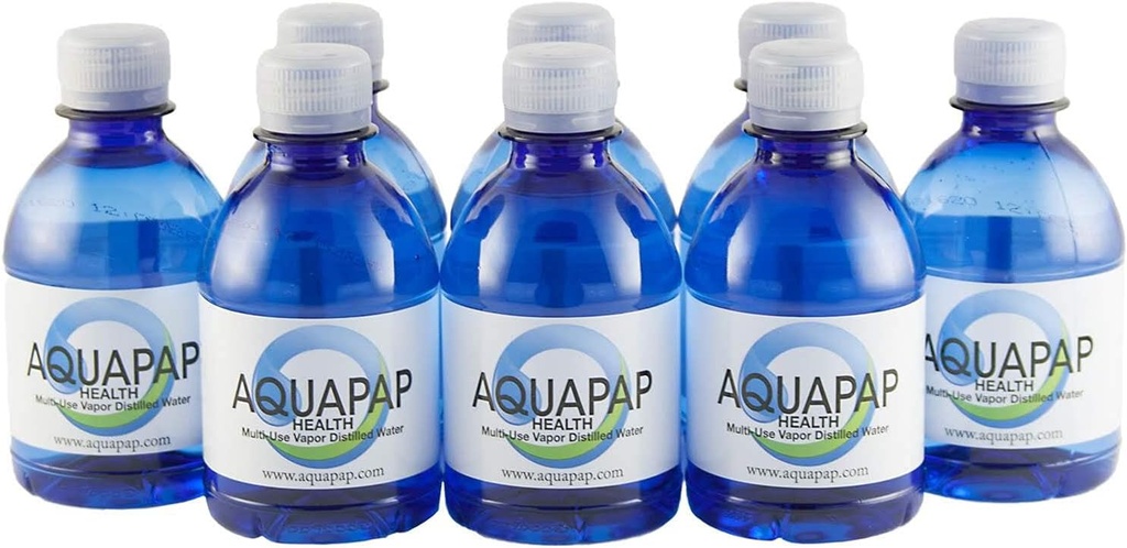 AQUAPAP Health Neti Pot Nasal Irrigation Vapor Woda destylowana 8 Opakowanie 8oz Butelki jednorazowe (Tylko woda nie zawiera neti Pot)
