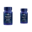 Wydłużenie życia Macuguard Eye Health Supplement z luteiną, mezo- zeaksantyną, szafranem i astaksantyną - 60 Licznik i Super K Witamina K1 K2 MK- 7 MK- 4 Witamina C - 90 Softgels