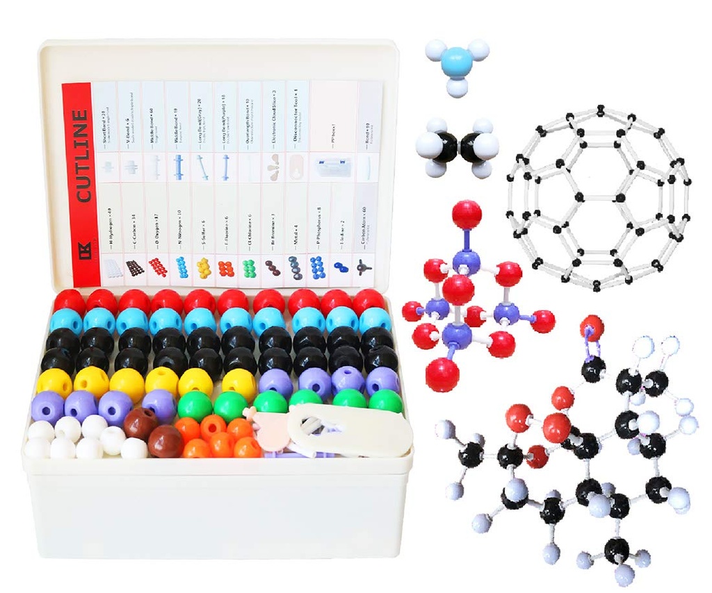 LINKTOR Chemistry Molecular Model Kit (444 Kawałki), Student lub nauczyciel Zestaw do chemii organicznej i nieorganicznej Nauka, Motywowy Entuzjazm do uczenia się i podnoszenie wyobraźni przestrzeni, Zestaw Fullerene