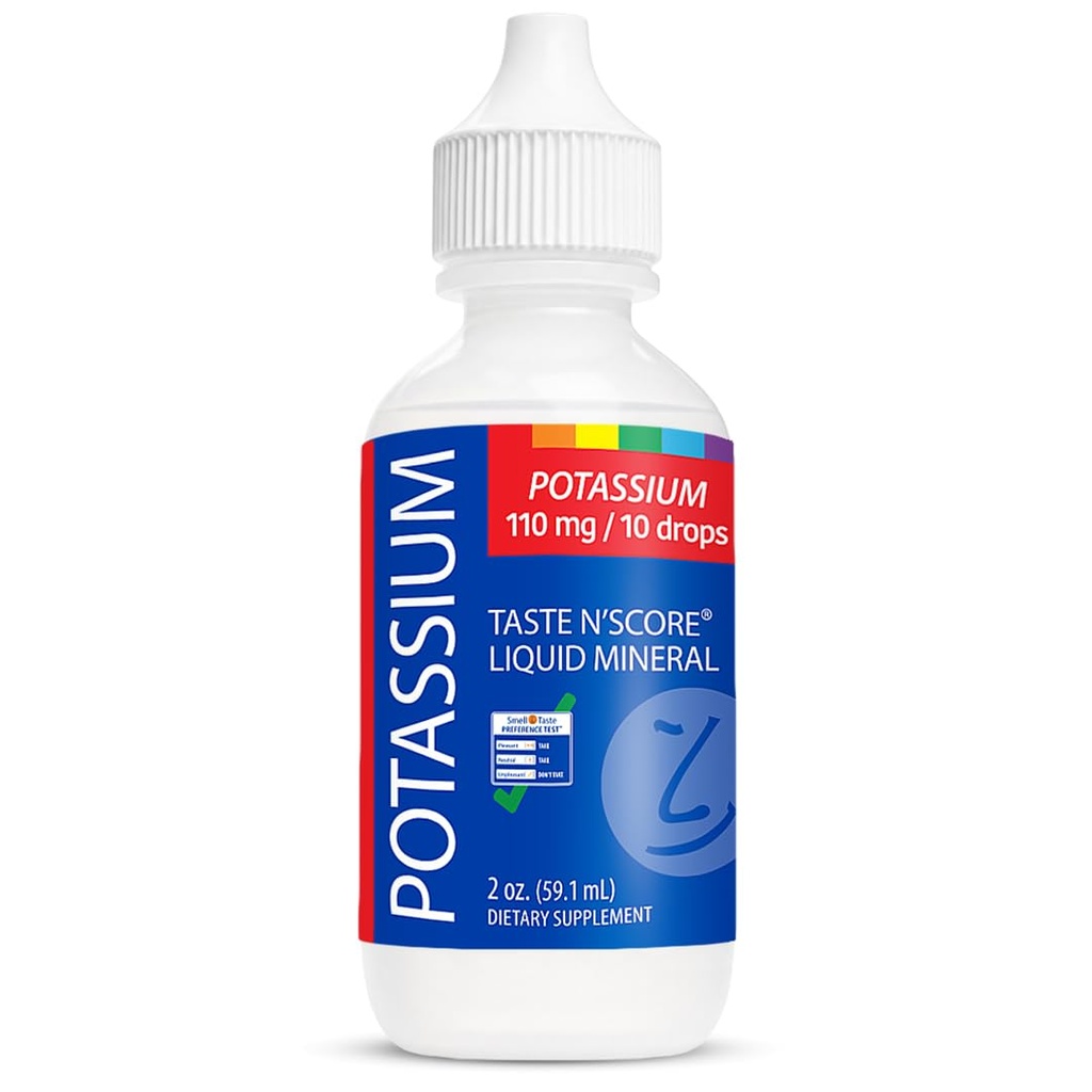 Smak N 'Ocena Potasu ciecz jonowy suplement mineralny; 100% Czysty; 110 mg; 72 Służenie