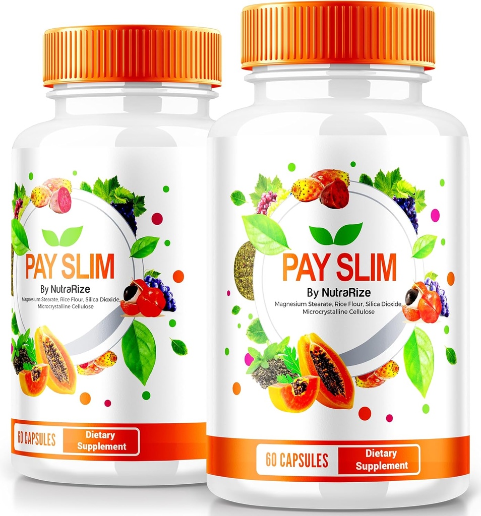 NutraRize (2 Pack) Pay Slim kapsułki, PaySlim All- Natural Supplement for Healthy Weight Loss, Formuła Premium do osiągnięcia ciała i celów fitness, Oficjalne opinie (120 kapsułki)