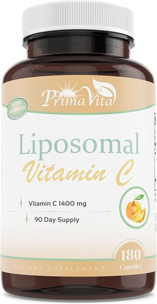 Witamina liposomalna C 1400mg kapsułki, suplement immunologiczny, witamina o wysokiej absorpcji i przeciwutleniacz tłuszczu Rozpuszczalny suplement witaminy C (180 kapsułek)
