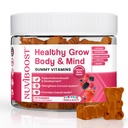 Zdrowy wzrost wzrostu Gummie bogaty w wapń, Witaminy C, D3, K2, L-Arginina, Ashwagandha i inne, Boost Bone Health & Immunity, Multivitamin, dla dzieci 5 +, Nastolatki i Dorośli.