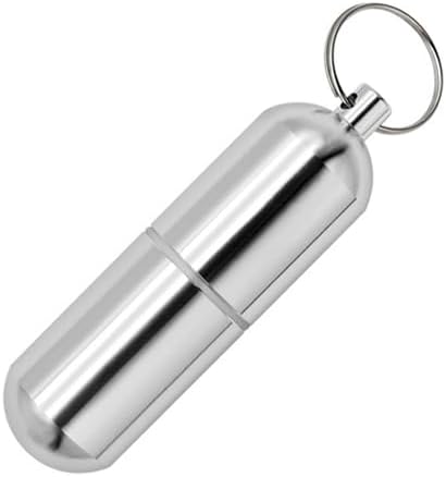 Przenośny Pill Organizator Small Travel Pill Box Keychain Mini Daily Pill Case Container, wodoodporny metalowy Pill Holder Medycyna Butelki na suplementy, Pigułki, Witaminy i lekarstwa (Duże)