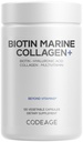 Codeage Biotin Marine Collagen Peptides - Wild-Caught Marine Collagen Types I & III, Biotin, Vitamins C & E, Hyaluronic Acid, Amino Acids, Fruit and Herb Blend, Non-GMO - 120 Capsules