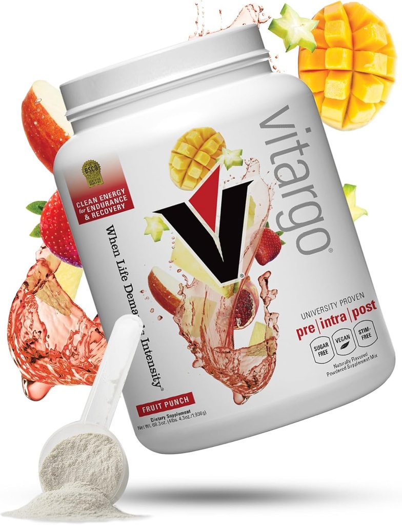 Vitargo Proszek węglowodanowy, 2X Szybsze trawienie, 4.4 LB Punch owocowy, No Bloat, No Crash, Pre, Intra & Post, Sugar- Free Proszek węglowodanowy do odzysku, Endurance & Muscle Gain, Made in USA