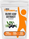 BulkSupplements.com Olive Leaf Extract Powder - Herbal Supplement, Antioksydant Source, Olive Leaf Powder - Gluten Free, 750mg per Serving, 100g (3.5 oz) (opakowanie po 1)