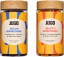 JUGO Beauty + Focus Gummies Bundle - Ashwagandha, Collagen & Biotin - Pomaga Focus, Stress Relief, Włosy, Skóra i paznokcie - oparte na plantacji, Gluten- Free