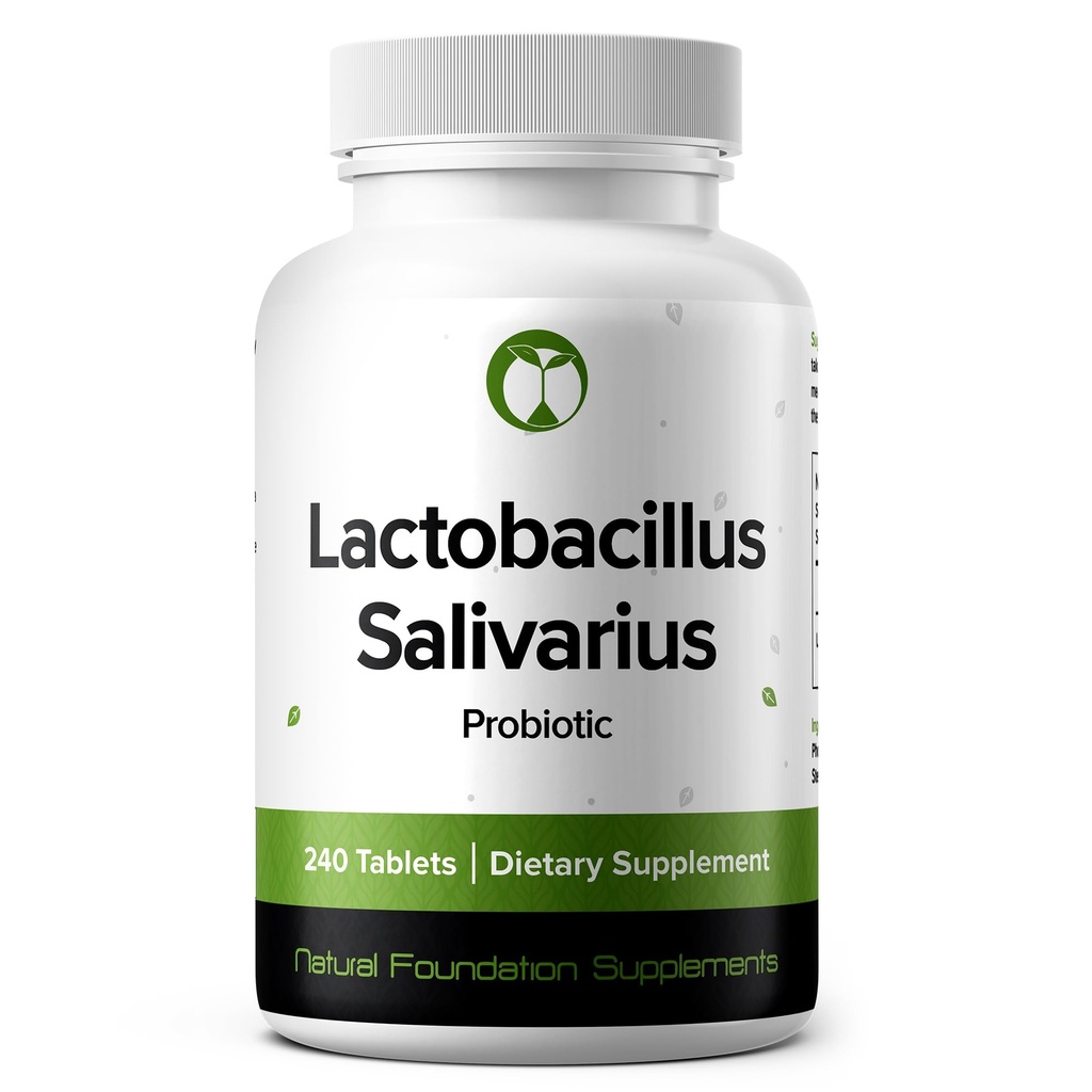 Lactobacillus Salivarius Probiotic 240 Tablets (4 Month Supply) - Badany szczep LS97 - 3 Billion CFU - Digestive & Oral Health Support - GMP Certified (240, Lactobacillus Salivarius)
