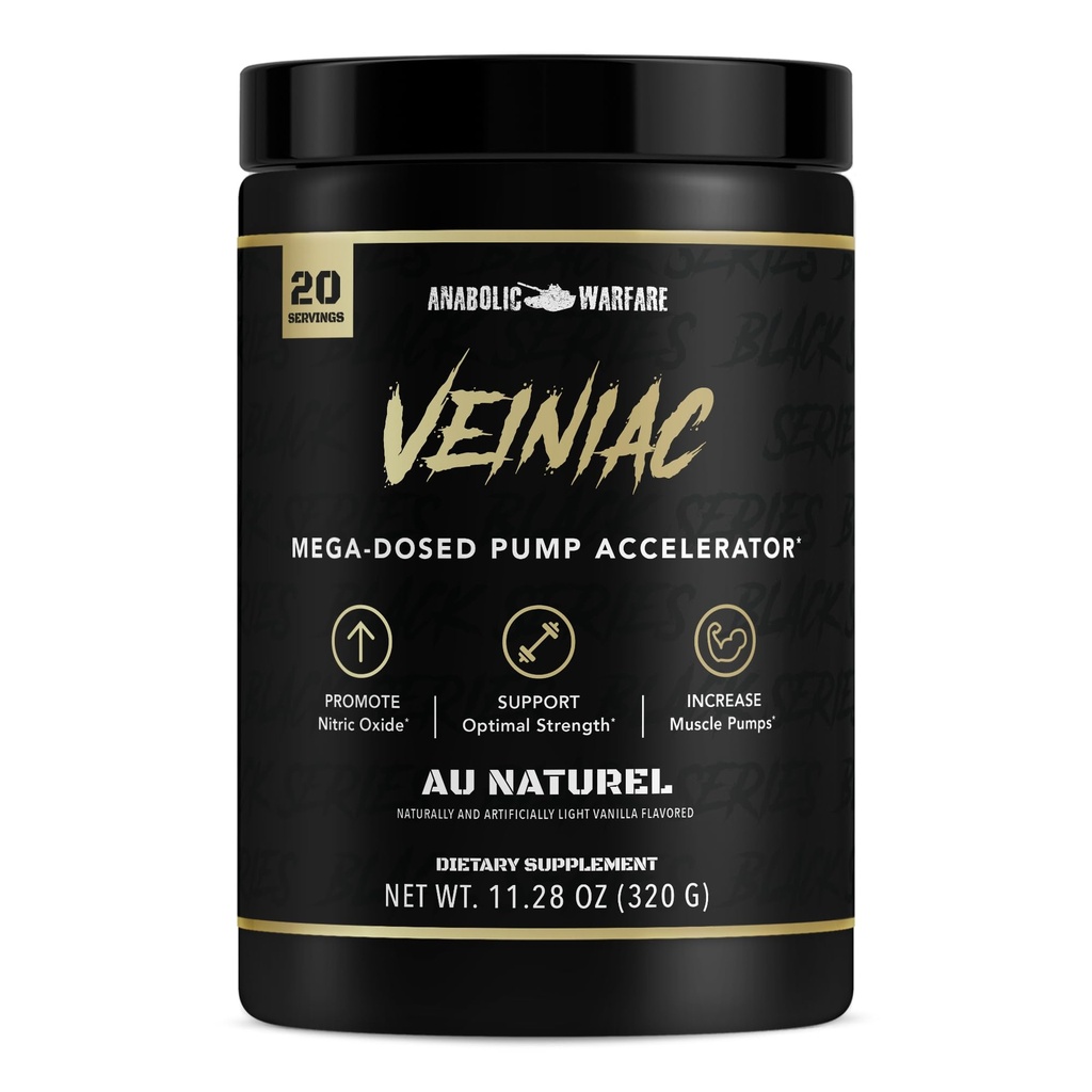 Anaboliczne Warfare Veiniac pompa mięśniowa Activator Suplement Stymulant Free Pre- Trening z L- Citrulline, Betaine Bezwodny, & Dodano AGMass ™, Zwiększa tlenek azotu *, Naturalne 20 Służenie