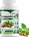 GreeNatr Organic Ashwagandha kapsułki z czarnym pieprzem do zwiększonej absorpcji - Mood Enhancer z energii i funkcji kognitywnych - 1300 mg kapsułki wegetariańskie (1 butelka)
